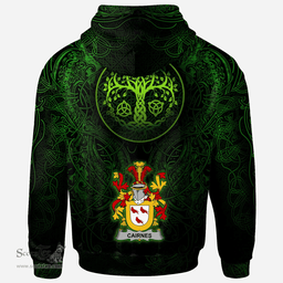 ScotsTee Shop Irish Cairnes Coat of Arms Family Crest Ireland Hoodie Green Celtic Dragon Hoodie