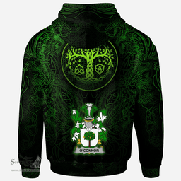 ScotsTee Shop Irish Connor or O'Connor (Faly) Coat of Arms Family Crest Ireland Hoodie Green Celtic Dragon Hoodie