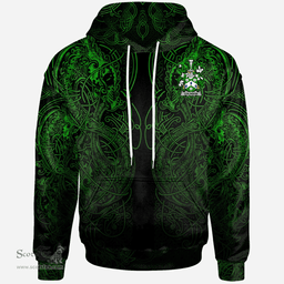ScotsTee Shop Irish Colinson Coat of Arms Family Crest Ireland Hoodie Green Celtic Dragon Hoodie