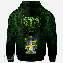 ScotsTee Shop Irish Conroy or O'Mulconroy Coat of Arms Family Crest Ireland Hoodie Green Celtic Dragon Hoodie