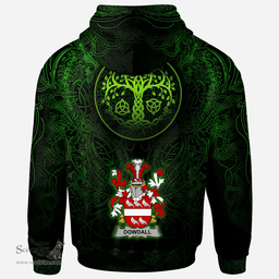 ScotsTee Shop Irish Dowdall Coat of Arms Family Crest Ireland Hoodie Green Celtic Dragon Hoodie