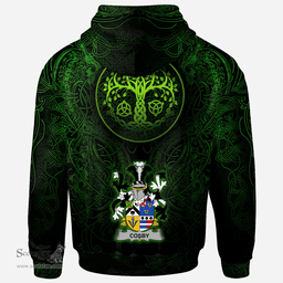 ScotsTee Shop Irish Cosby (Lord Sydney) Coat of Arms Family Crest Ireland Hoodie Green Celtic Dragon Hoodie