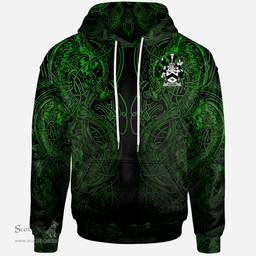 ScotsTee Shop Irish Coote Coat of Arms Family Crest Ireland Hoodie Green Celtic Dragon Hoodie