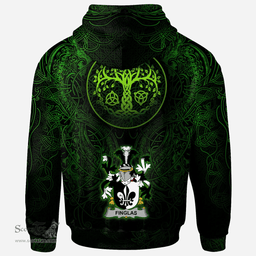 ScotsTee Shop Irish Finglas Coat of Arms Family Crest Ireland Hoodie Green Celtic Dragon Hoodie