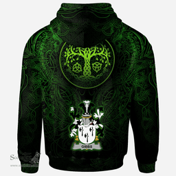 ScotsTee Shop Irish Gibbs Coat of Arms Family Crest Ireland Hoodie Green Celtic Dragon Hoodie