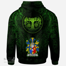 ScotsTee Shop Irish Galbraith Coat of Arms Family Crest Ireland Hoodie Green Celtic Dragon Hoodie