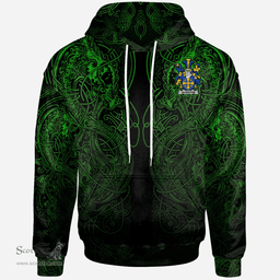 ScotsTee Shop Irish Alveston Coat of Arms Family Crest Ireland Hoodie Green Celtic Dragon Hoodie