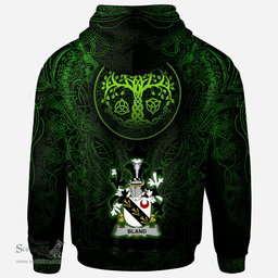ScotsTee Shop Irish Bland Coat of Arms Family Crest Ireland Hoodie Green Celtic Dragon Hoodie