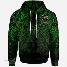 ScotsTee Shop Irish Best Coat of Arms Family Crest Ireland Hoodie Green Celtic Dragon Hoodie