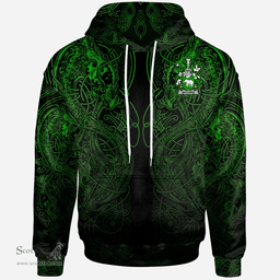 ScotsTee Shop Irish Butcher Coat of Arms Family Crest Ireland Hoodie Green Celtic Dragon Hoodie