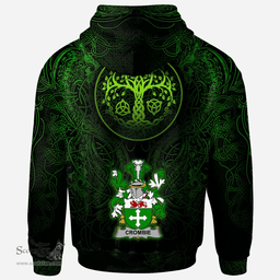 ScotsTee Shop Irish Crombie Coat of Arms Family Crest Ireland Hoodie Green Celtic Dragon Hoodie