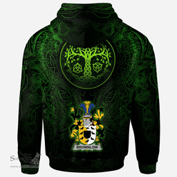 ScotsTee Shop Irish Brownlow Coat of Arms Family Crest Ireland Hoodie Green Celtic Dragon Hoodie
