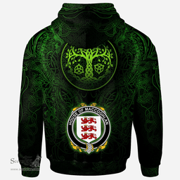 ScotsTee Shop Irish House of MACCOGHLAN Coat of Arms Family Crest Ireland Hoodie Green Celtic Dragon Hoodie