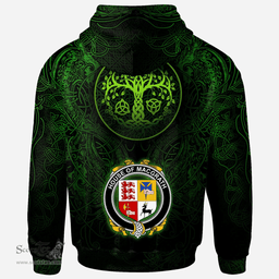 ScotsTee Shop Irish House of MACGRATH Coat of Arms Family Crest Ireland Hoodie Green Celtic Dragon Hoodie