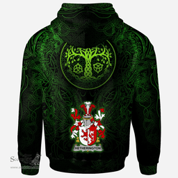 ScotsTee Shop Irish Hetherington Coat of Arms Family Crest Ireland Hoodie Green Celtic Dragon Hoodie