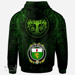 ScotsTee Shop Irish House of MACGENIS Coat of Arms Family Crest Ireland Hoodie Green Celtic Dragon Hoodie