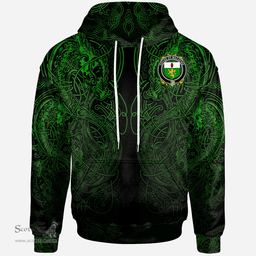 ScotsTee Shop Irish House of MACGENIS Coat of Arms Family Crest Ireland Hoodie Green Celtic Dragon Hoodie