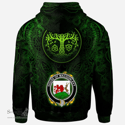 ScotsTee Shop Irish House of MACDONLEVY Coat of Arms Family Crest Ireland Hoodie Green Celtic Dragon Hoodie