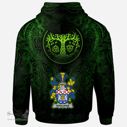 ScotsTee Shop Irish Hoolihan or O'Holohan Coat of Arms Family Crest Ireland Hoodie Green Celtic Dragon Hoodie