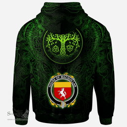 ScotsTee Shop Irish House of MACQUILLAN Coat of Arms Family Crest Ireland Hoodie Green Celtic Dragon Hoodie