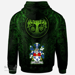 ScotsTee Shop Irish Gara or O'Gara Coat of Arms Family Crest Ireland Hoodie Green Celtic Dragon Hoodie