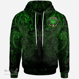 ScotsTee Shop Irish House of MACCURTIN Coat of Arms Family Crest Ireland Hoodie Green Celtic Dragon Hoodie