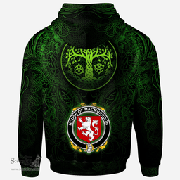 ScotsTee Shop Irish House of MACMURROGH Coat of Arms Family Crest Ireland Hoodie Green Celtic Dragon Hoodie