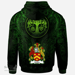 ScotsTee Shop Irish Forkin Coat of Arms Family Crest Ireland Hoodie Green Celtic Dragon Hoodie