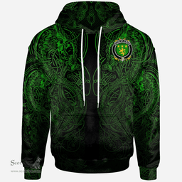 ScotsTee Shop Irish House of O'MORE Coat of Arms Family Crest Ireland Hoodie Green Celtic Dragon Hoodie