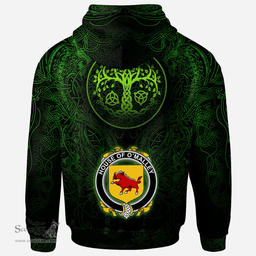 ScotsTee Shop Irish House of O'MALLEY Coat of Arms Family Crest Ireland Hoodie Green Celtic Dragon Hoodie