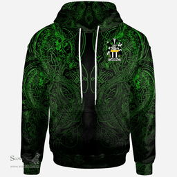 ScotsTee Shop Irish Kennelly or O'Kineally Coat of Arms Family Crest Ireland Hoodie Green Celtic Dragon Hoodie