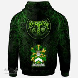 ScotsTee Shop Irish Kildahl Coat of Arms Family Crest Ireland Hoodie Green Celtic Dragon Hoodie