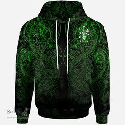 ScotsTee Shop Irish Lord Coat of Arms Family Crest Ireland Hoodie Green Celtic Dragon Hoodie