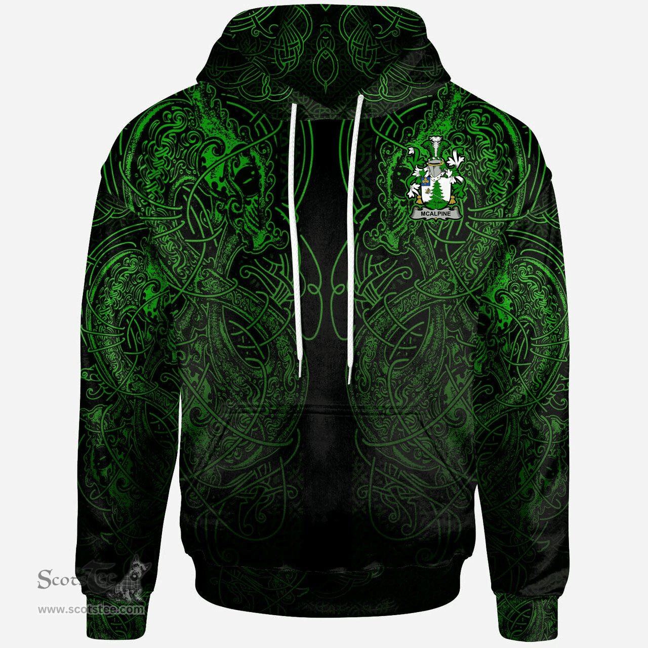 ScotsTee Shop Irish Lambert Coat of Arms Family Crest Ireland Hoodie Green Celtic Dragon Hoodie