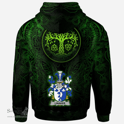 ScotsTee Shop Irish Linaker Coat of Arms Family Crest Ireland Hoodie Green Celtic Dragon Hoodie