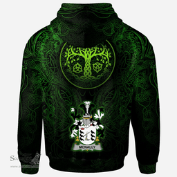 ScotsTee Shop Irish McNally Coat of Arms Family Crest Ireland Hoodie Green Celtic Dragon Hoodie