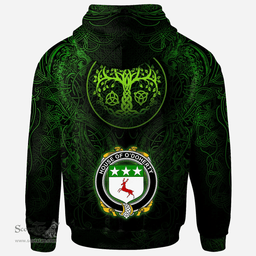 ScotsTee Shop Irish House of O'DOHERTY Coat of Arms Family Crest Ireland Hoodie Green Celtic Dragon Hoodie