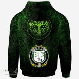 ScotsTee Shop Irish House of O'DEA Coat of Arms Family Crest Ireland Hoodie Green Celtic Dragon Hoodie