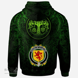 ScotsTee Shop Irish House of O'LALOR Coat of Arms Family Crest Ireland Hoodie Green Celtic Dragon Hoodie