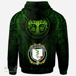ScotsTee Shop Irish House of O'DONOVAN Coat of Arms Family Crest Ireland Hoodie Green Celtic Dragon Hoodie