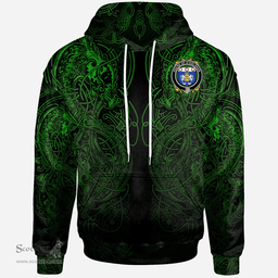ScotsTee Shop Irish House of O'HOLOHAN Coat of Arms Family Crest Ireland Hoodie Green Celtic Dragon Hoodie