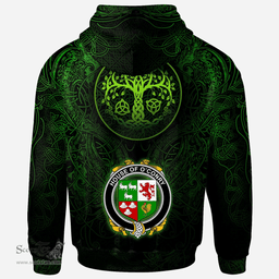 ScotsTee Shop Irish House of O'CONRY Coat of Arms Family Crest Ireland Hoodie Green Celtic Dragon Hoodie
