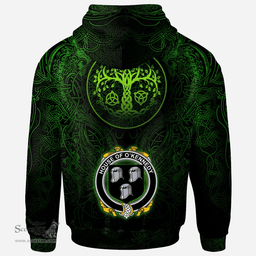 ScotsTee Shop Irish House of O'KENNEDY Coat of Arms Family Crest Ireland Hoodie Green Celtic Dragon Hoodie
