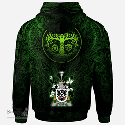 ScotsTee Shop Irish Maxwell Coat of Arms Family Crest Ireland Hoodie Green Celtic Dragon Hoodie