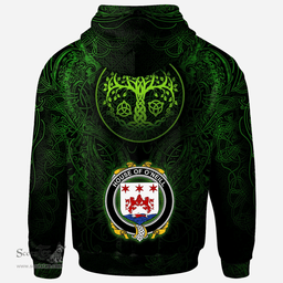 ScotsTee Shop Irish House of O'NEILL Coat of Arms Family Crest Ireland Hoodie Green Celtic Dragon Hoodie