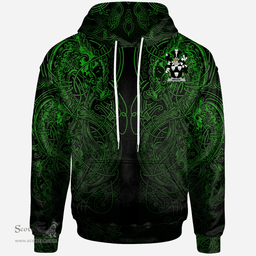 ScotsTee Shop Irish Kenley Coat of Arms Family Crest Ireland Hoodie Green Celtic Dragon Hoodie