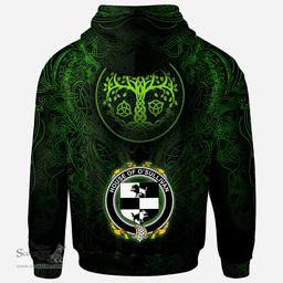ScotsTee Shop Irish House of O'SULLIVAN (Beare) Coat of Arms Family Crest Ireland Hoodie Green Celtic Dragon Hoodie