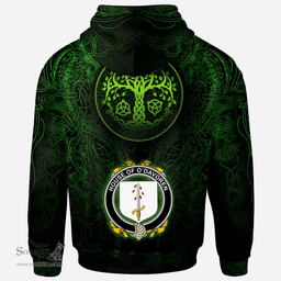 ScotsTee Shop Irish House of O'DAVOREN Coat of Arms Family Crest Ireland Hoodie Green Celtic Dragon Hoodie