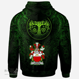 ScotsTee Shop Irish Leeson Coat of Arms Family Crest Ireland Hoodie Green Celtic Dragon Hoodie