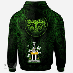 ScotsTee Shop Irish Maginn or Ginn Coat of Arms Family Crest Ireland Hoodie Green Celtic Dragon Hoodie